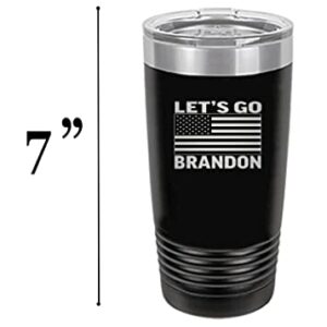 Rogue River Tactical Funny Let's Go Brandon 20 Ounce Large Stainless Steel Travel Tumbler Mug Cup Great Gag Gift (Black)