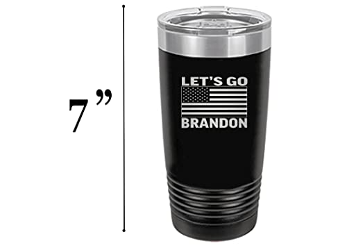 Rogue River Tactical Funny Let's Go Brandon 20 Ounce Large Stainless Steel Travel Tumbler Mug Cup Great Gag Gift (Black)