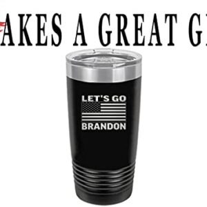 Rogue River Tactical Funny Let's Go Brandon 20 Ounce Large Stainless Steel Travel Tumbler Mug Cup Great Gag Gift (Black)