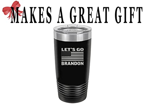 Rogue River Tactical Funny Let's Go Brandon 20 Ounce Large Stainless Steel Travel Tumbler Mug Cup Great Gag Gift (Black)