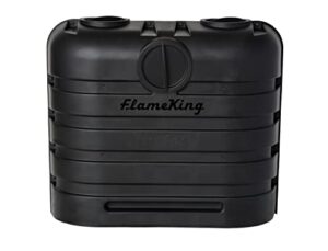 flame king dual 30lb lp propane tank light plastic heavy duty cover for rv, travel trailer, camper and recreational vehicle - black