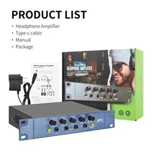 XTUGA 4 Channel Headphone Amplifier Stereo Audio Amplifier, Headphone Amplifier Portable