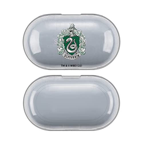 Head Case Designs Officially Licensed Harry Potter Slytherin Crests and Shields Clear Hard Crystal Cover Compatible with Samsung Galaxy Buds/Buds Plus