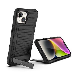 E-Tree Compatible with iPhone 14 Case for iPhone 13 Case Black, [with Crossbody Lanyard and Stand] [Shockproof] Protective Phone Cover for iPhone 13/14, Strap Around Neck