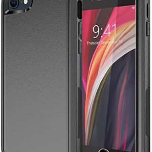 Diverbox Designed for iPhone SE case with Screen Protector Heavy Duty Shockproof Shock-Resistant Cases for Apple iPhone se Phone 2022/2020 Release - Black