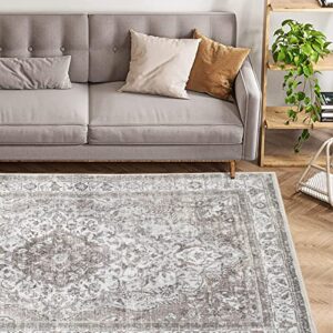 Fashionwu Area Rug 5x7 Rug for Bedroom Machine Washable Rug Aesthetic Rug Non-Shedding Anti-Slip Rug Carpet Office Rug Patio Rug Dining Room Rug 5 x 7 Large Rug, Grey