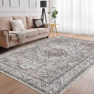 Fashionwu Area Rug 5x7 Rug for Bedroom Machine Washable Rug Aesthetic Rug Non-Shedding Anti-Slip Rug Carpet Office Rug Patio Rug Dining Room Rug 5 x 7 Large Rug, Grey