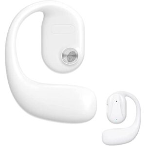 qingbizhin Bluetooth Earhook Headphones Open Bone Conduction Wireless Bluetooth 5.2 Ultralight Business Headphones with Microphone Suitable for Business Office Driving Coupon Organizer (White, B)