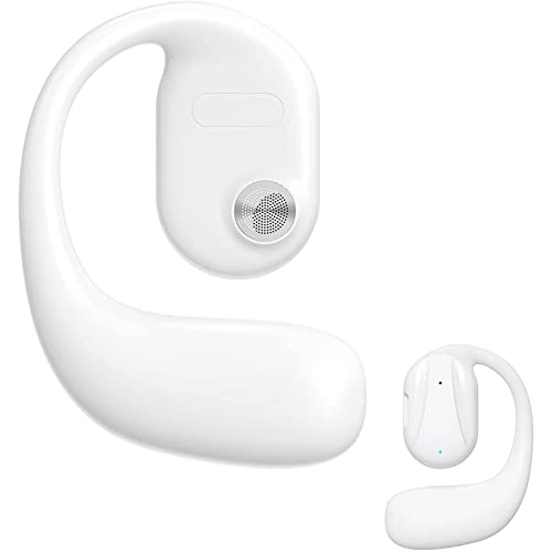 qingbizhin Bluetooth Earhook Headphones Open Bone Conduction Wireless Bluetooth 5.2 Ultralight Business Headphones with Microphone Suitable for Business Office Driving Coupon Organizer (White, B)