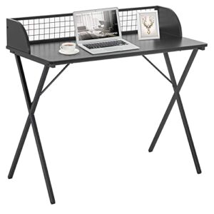 paylesshere computer writing desk 39 inch sturdy home office table with a baffle to keep items from slipping,home office desk workstation with waterproof and scratch resistant desktop (black)