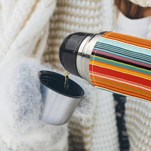 Stripe Boho Stainless Steel Water Bottle Leak-Proof, Double Walled Vacuum Insulated Flask Thermos Cup Travel Mug 17 OZ