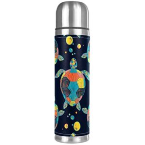 colorful aesthetic sea turtles vacuum insulated water bottle stainless steel thermos flask travel mug coffee cup double walled 17 oz