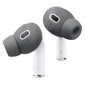 elago [6 pairs] compatible with airpods pro 2 ear tips with earbuds cover, compatible with apple airpods pro 2nd generation [3 sizes: large + medium + small] [us patent registered] (dark grey)