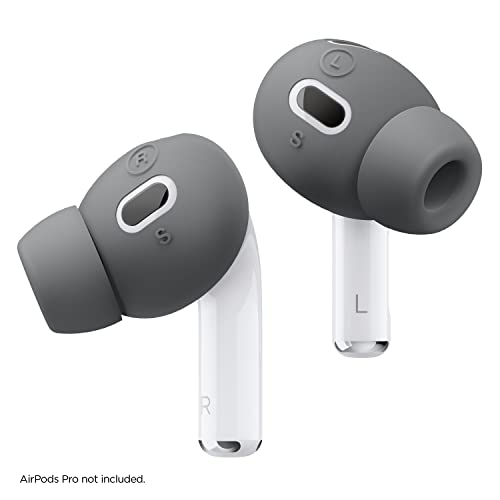 elago [6 Pairs] Compatible with AirPods Pro 2 Ear Tips with Earbuds Cover, Compatible with Apple AirPods Pro 2nd Generation [3 Sizes: Large + Medium + Small] [US Patent Registered] (Dark Grey)