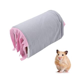 hamster tunnel, hamster tassel tunnel nesting detachable hideout tube house for guinea pig rabbit small animal(pink)