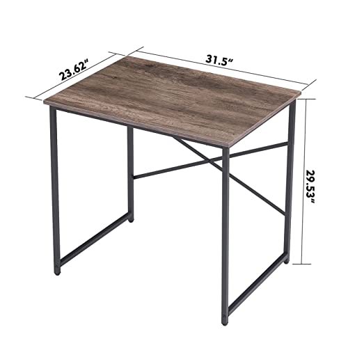 OFICS Small Home Office Desk, Computer Desk, 31.5" Laptop Desk for Small Space or Office, Space-Saving Study Writing Table (Vintage Wood)