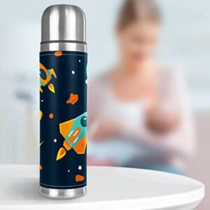 Starship Cartoon Stainless Steel Water Bottle Leak-Proof, Double Walled Vacuum Insulated Flask Thermos Cup Travel Mug 17 OZ