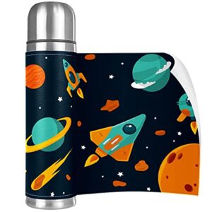 Starship Cartoon Stainless Steel Water Bottle Leak-Proof, Double Walled Vacuum Insulated Flask Thermos Cup Travel Mug 17 OZ