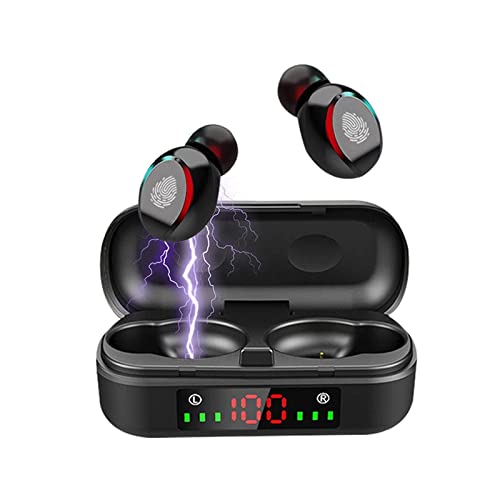 EKIDAZ 2023 Wireless Earbuds Headphones, Bluetooth 5.0 Earphones HD Noise Cancelling with Large Screen Digital Display, Stereo Earphones in-Ear Headset for Sports/Games