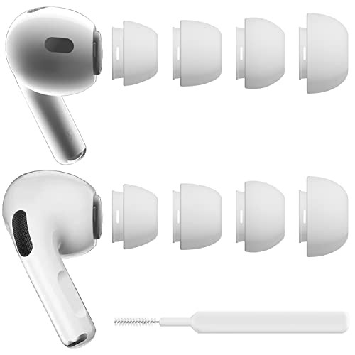 SIXFU 4 Size Ear Tips Compatible with AirPods Pro/AirPod Pro 2 Earbud Tip with AirPods Cleaner, Replacement Tips with Active Noise Reduction Hole (XS/S/M/L)