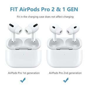 SIXFU 4 Size Ear Tips Compatible with AirPods Pro/AirPod Pro 2 Earbud Tip with AirPods Cleaner, Replacement Tips with Active Noise Reduction Hole (XS/S/M/L)