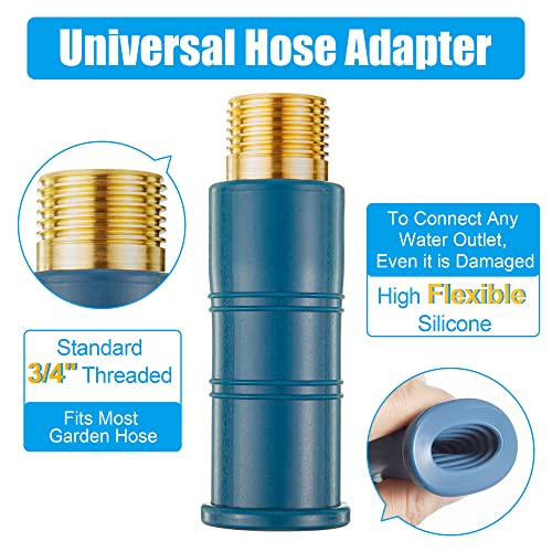 1 Pack Universal Faucet Hose Adapter, Thickened Sink Hose Attachment for Faucet, Flexible Silicone Sleeve Water Hose Connector for RV Garden Hose Damaged/Stripped Faucet Threads or Threadless Faucet