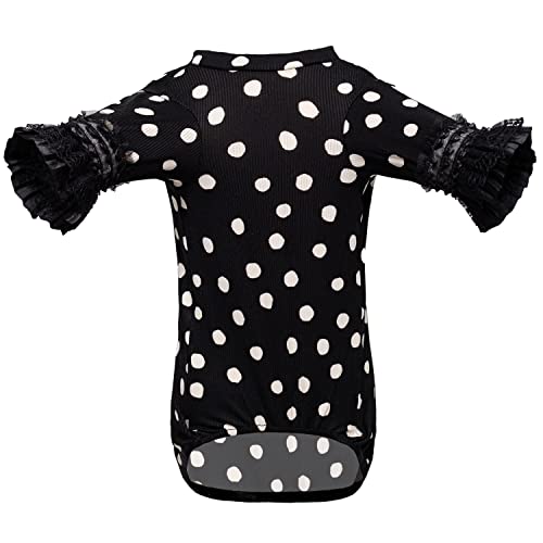 Dog Polka Dots Pattern Shirt Outfit Puppy Clothes for Small Medium Girl Dogs Christmas Holiday Picnic Birthday Party (Black Dot, M)