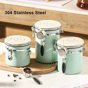 GOWENIC Coffee Canister Stainless Steel Container with Scoop, Kitchen Food Storage Container, Food Grade Stainless Steel Canister Set for Beans Ground Tea Flour Cereal Sugar (1.5L)