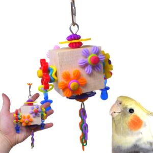 bonka bird toys 01174 dancing daises small medium balsa block bird toy parakeet conures cockatiels