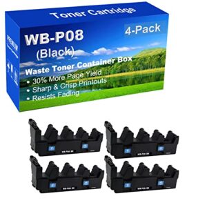 siniya 4-pack compatible high capacity bizhub c3300i, c3320i, c3350i, c4000i, c4050i printer waste toner container box replacement for konica minolta wb-p08 wbp08 acdn0y1 toner cartridge (black)