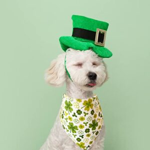 St Patrick Dog Bandana, Holiday Lucky Clover Cat Bib for Large Medium Small Puppies Pets