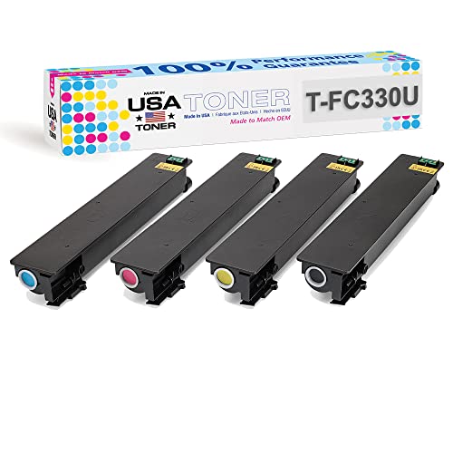 MADE IN USA TONER Replacement for Toshiba T-FC330 (TFC330), e-Studio 330AC,400AC (CMYK)