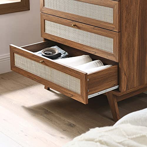 Modway Soma 5 Chest of Drawers in Walnut, 31 x 18.5 x 44.5