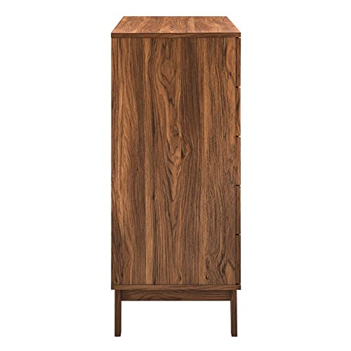 Modway Soma 5 Chest of Drawers in Walnut, 31 x 18.5 x 44.5