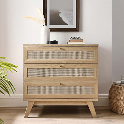 Modway Soma 3-Drawer Dresser in Oak, 31 x 18.5 x 30