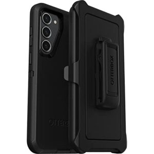 otterbox galaxy s23+ defender series case - black, rugged & durable, with port protection, includes holster clip kickstand