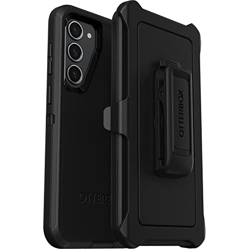 OtterBox Galaxy S23+ Defender Series Case - BLACK, rugged & durable, with port protection, includes holster clip kickstand