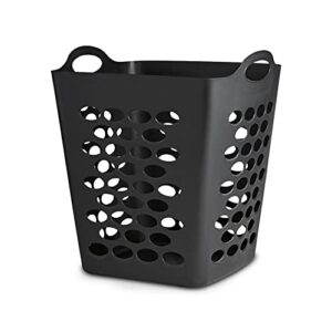 sedlav hamper, laundry basket plastic, black, 20”, hampers for laundry, dirty clothes hamper, storage for clothes. ideal hamper for closet, bathroom, bedroom, laundry basket