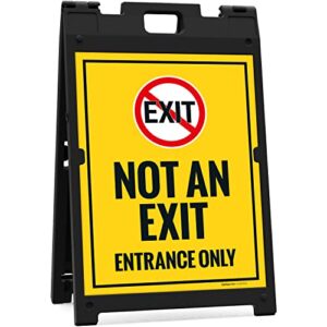 enter only   not an exit entrance only with no exit symbol  sidewalk sign kit, 18x24 inches, with a frame stand, made in usa by sigo signs