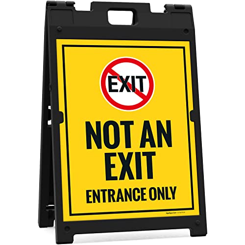 Enter Only   Not An Exit Entrance Only With No Exit Symbol  Sidewalk Sign Kit, 18x24 Inches, With A Frame Stand, Made in USA by Sigo Signs