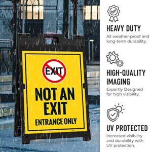 Enter Only   Not An Exit Entrance Only With No Exit Symbol  Sidewalk Sign Kit, 18x24 Inches, With A Frame Stand, Made in USA by Sigo Signs