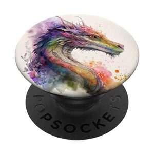 watercolor dragon popsockets swappable popgrip