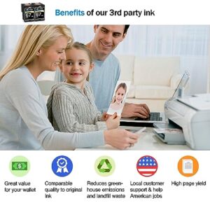 Cartlee Remanufactured Ink Cartridge Replacement for HP Ink 67 XL for HP 67xl Ink cartridges Black Combo Pack for HP 67 Ink cartridges Black Combo Pack 67xl for HP Printer Ink Envy 6000 67