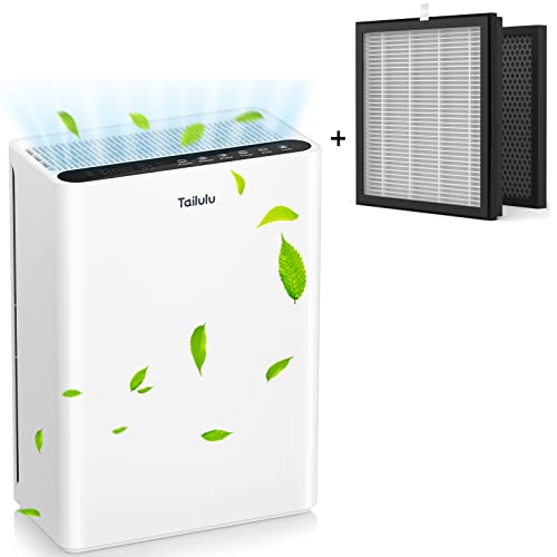 Tailulu Air Purifiers for Home Large Room Up to 1614sqft, with Two H13 HEPA Air Filter-Pet Dander Version(One is already in the purifier) for Dust, Pet Dander, Smoke, Pollen