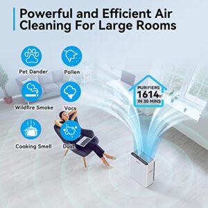 Tailulu Air Purifiers for Home Large Room Up to 1614sqft, with Two H13 HEPA Air Filter-Pet Dander Version(One is already in the purifier) for Dust, Pet Dander, Smoke, Pollen