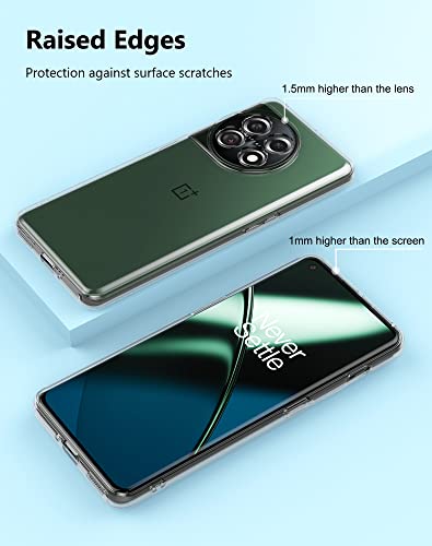 Cresee Case for OnePlus 11 5G, Thin Clear Cover with Camera Protection Slim Shockproof Flexible TPU Phone Case for OnePlus 11 - Transparent