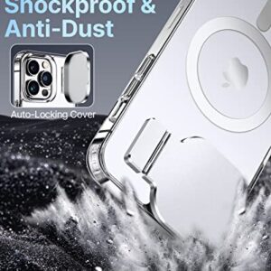 Silverback for iPhone 13 Pro Max Case with Stand, MagSafe-Compatible Case with Built-in Camera Cover,Magnetic Phone Case Shockproof DustProof Cover for iPhone 13 Pro Max 6.7 inch- Clear