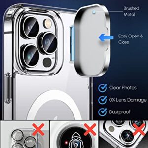 Silverback for iPhone 13 Pro Max Case with Stand, MagSafe-Compatible Case with Built-in Camera Cover,Magnetic Phone Case Shockproof DustProof Cover for iPhone 13 Pro Max 6.7 inch- Clear