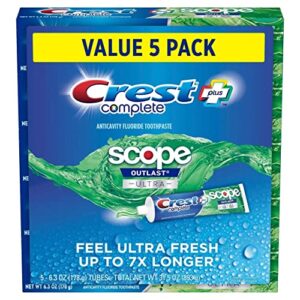 crest complete + scope outlast ultra toothpaste (6.3 oz., 5 pk.)