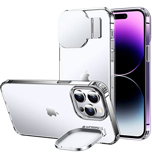 Silverback for iPhone 14 Pro Case with Stand, Phone Case with Camera Cover, Shockproof DustProof Cover for iPhone 14 Pro - Clear